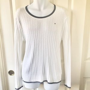 SOLD Tommy Hilfiger White Cable Knit Sweater XXL